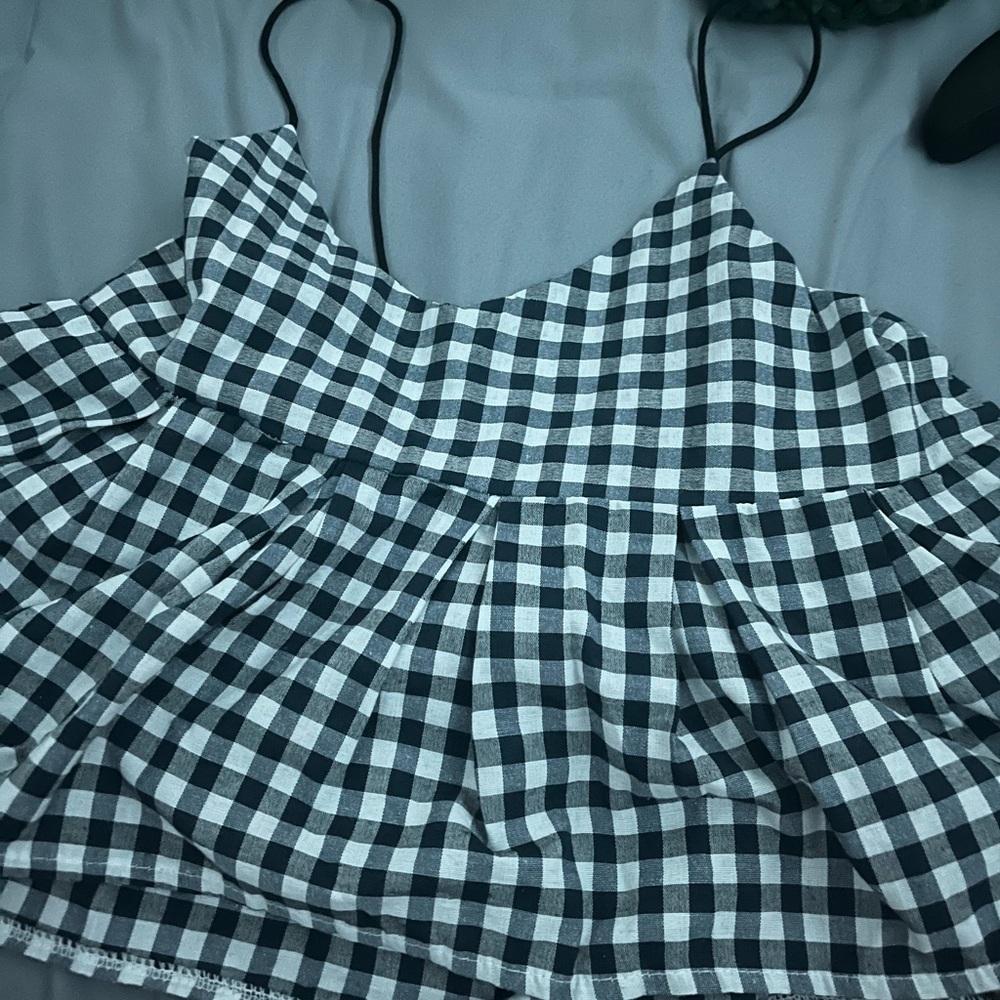 navy plaid tank top